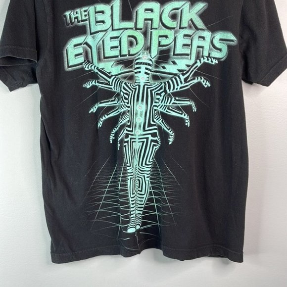 Y2K The Black Eyed Peas Band Black Green Graphic Album Merch Tee Shirt Medium - Picture 4 of 10